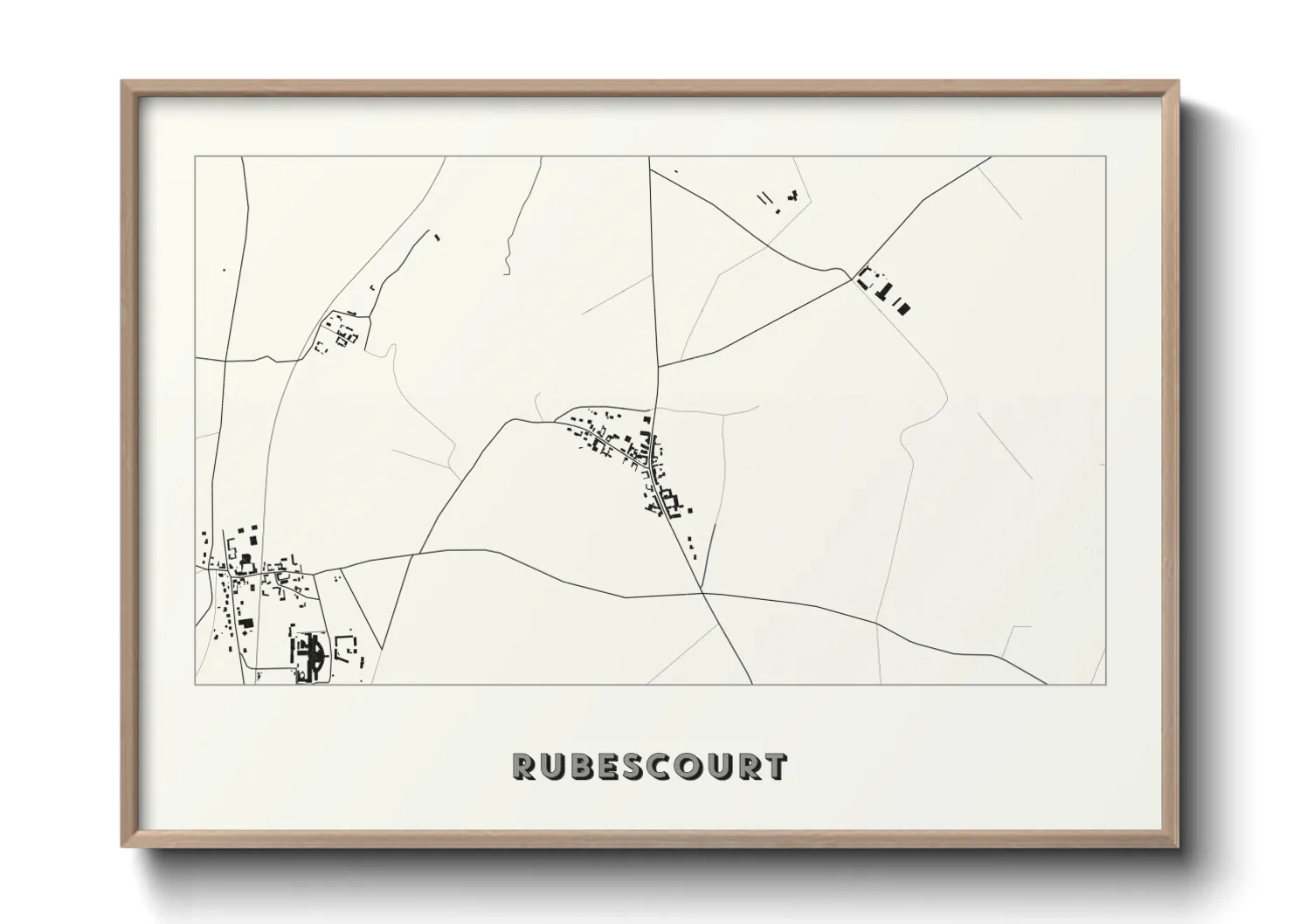 Une affiche de carte sur Rubescourt