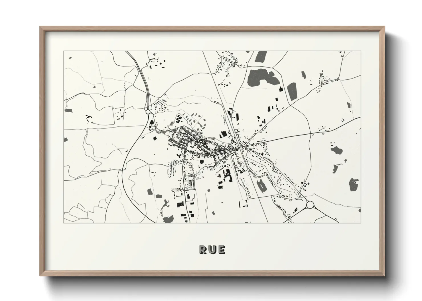 Une affiche de carte sur Rue