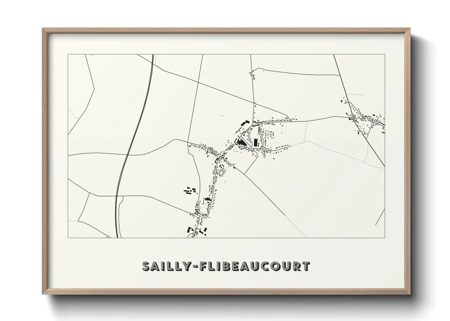 Une affiche de carte sur Sailly-Flibeaucourt