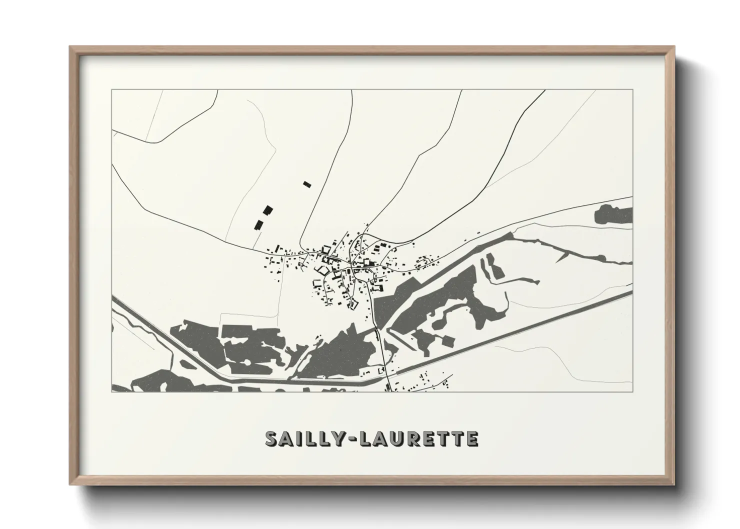 Une affiche de carte sur Sailly-Laurette