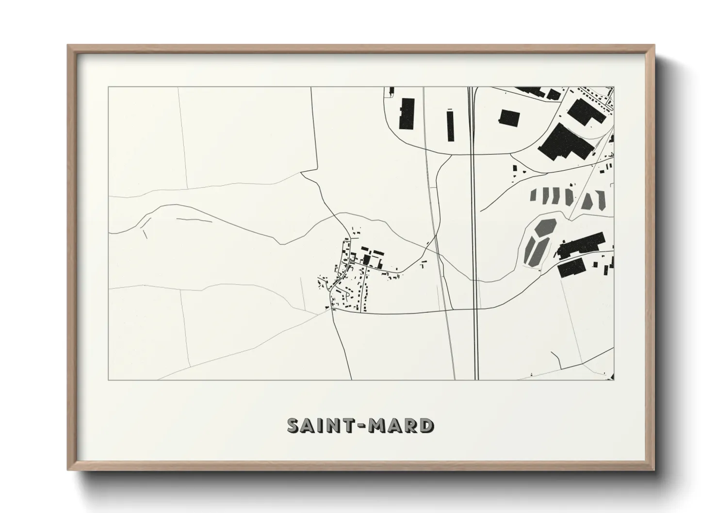 Une affiche de carte sur Saint-Mard