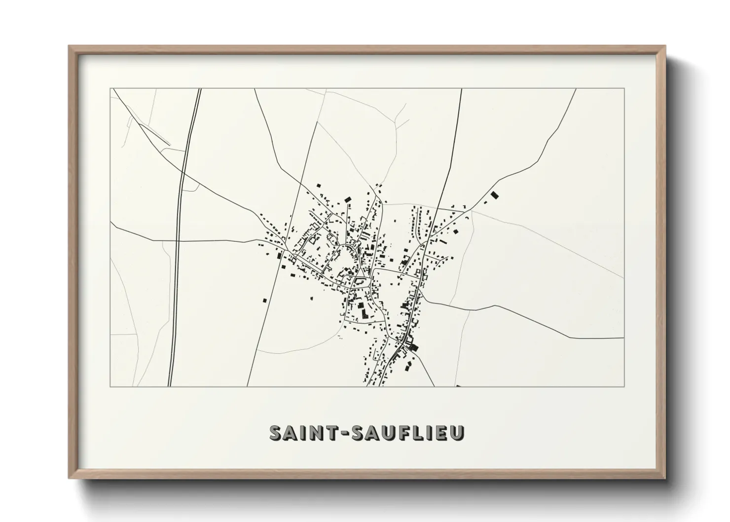 Une affiche de carte sur Saint-Sauflieu