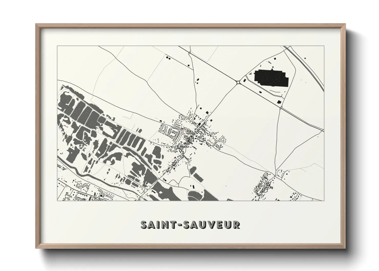 Une affiche de carte sur Saint-Sauveur