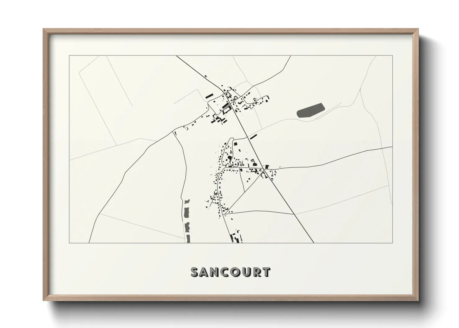 Une affiche de carte sur Sancourt
