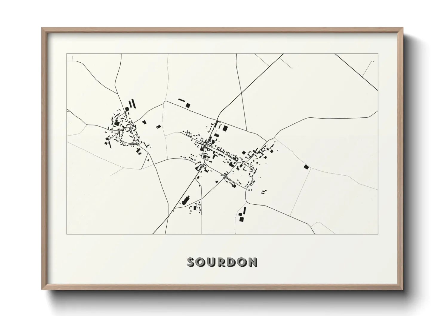 Une affiche de carte sur Sourdon