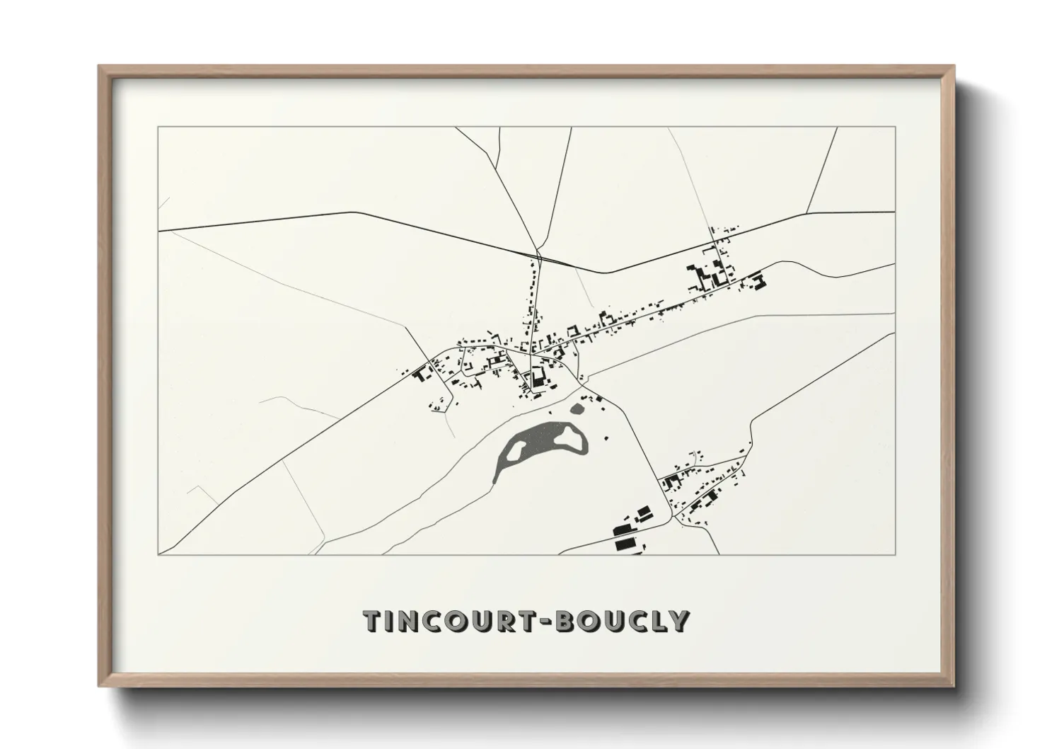 Une affiche de carte sur Tincourt-Boucly