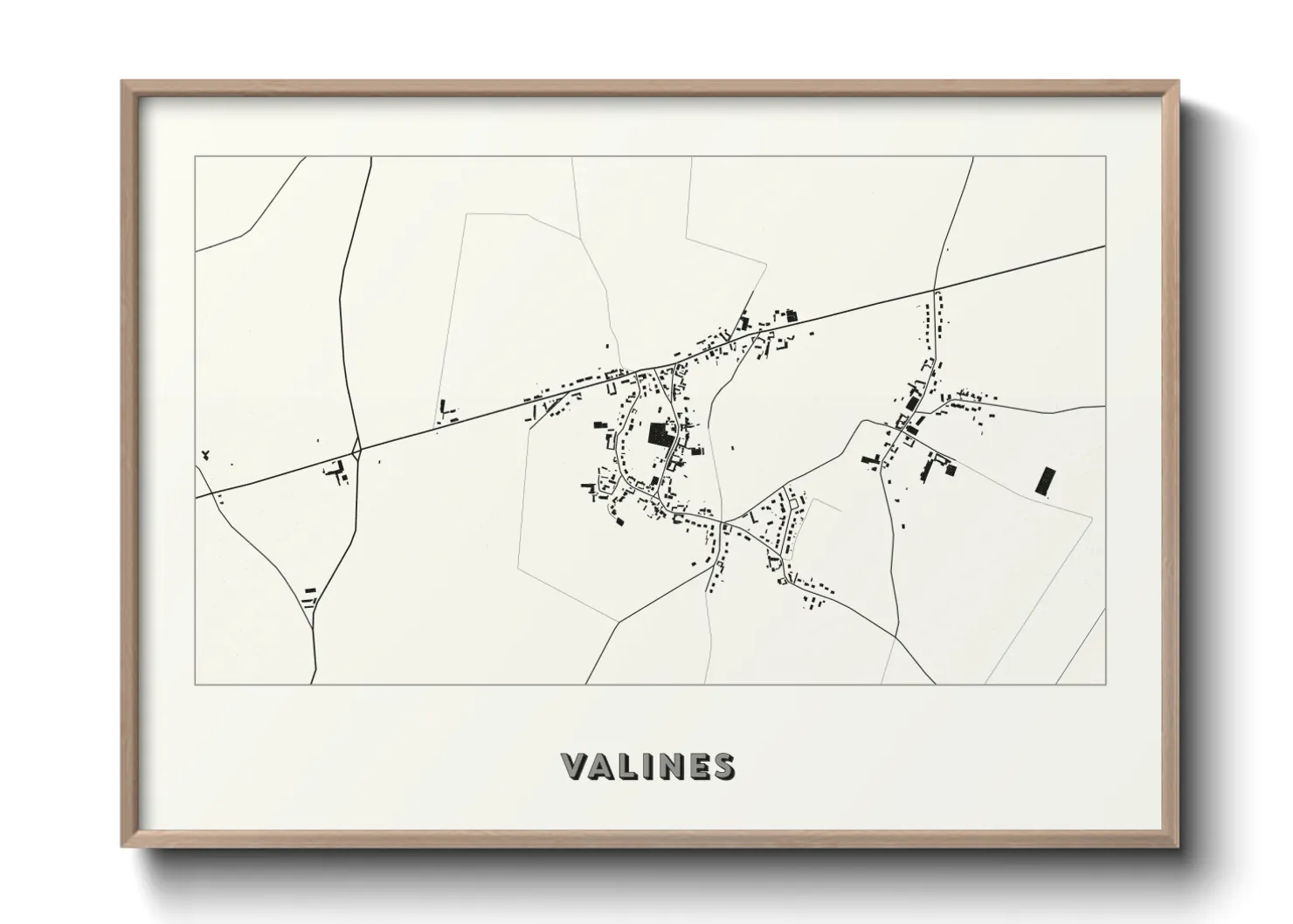 Une affiche de carte sur Valines