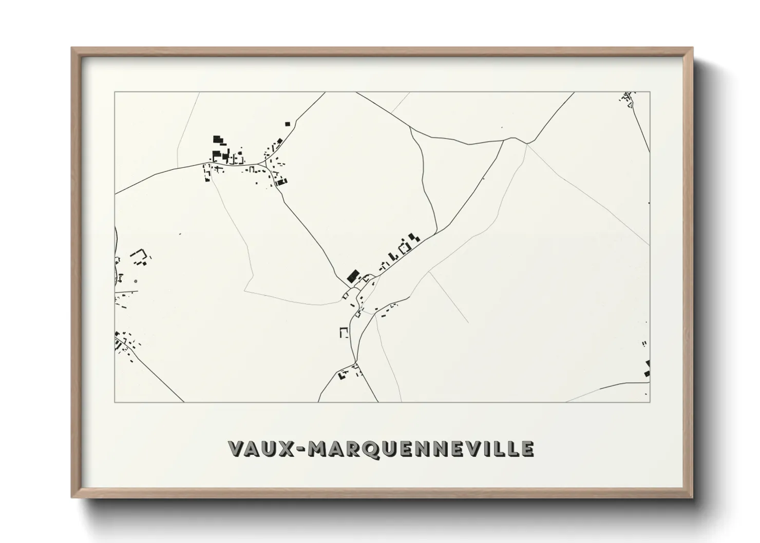 Une affiche de carte sur Vaux-Marquenneville