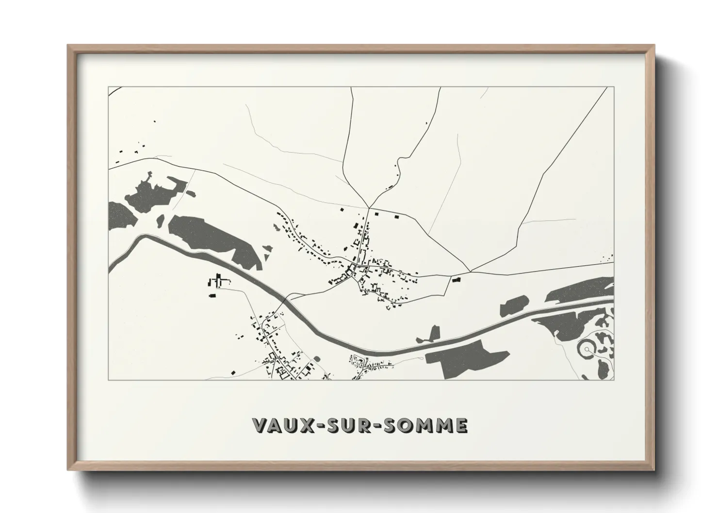 Une affiche de carte sur Vaux-sur-Somme