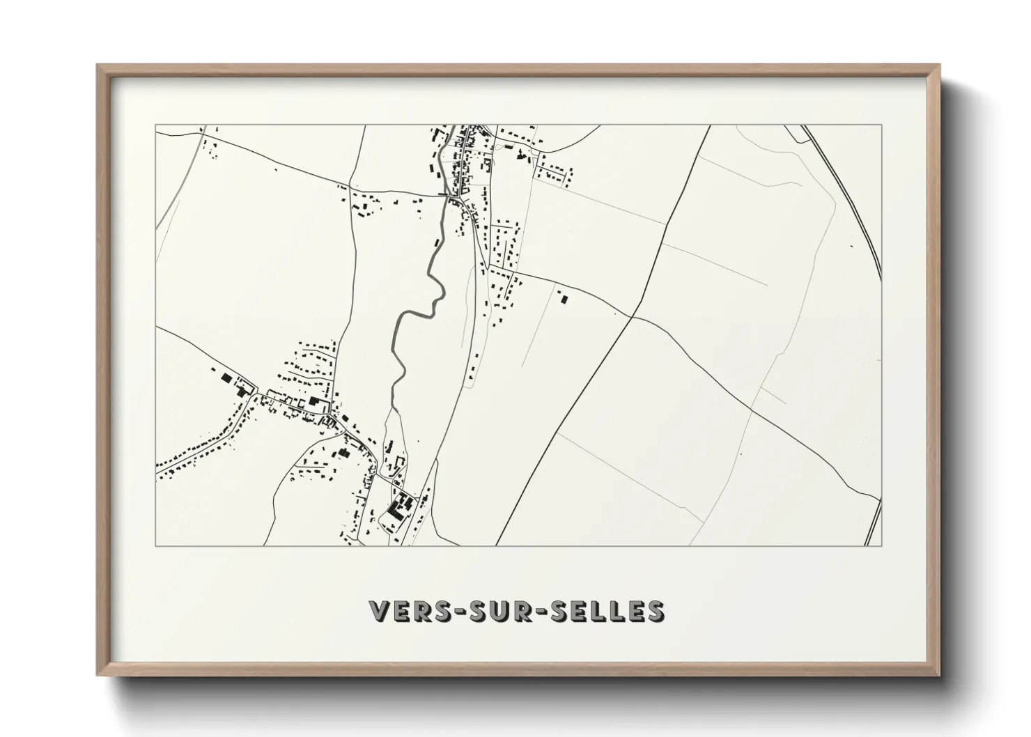 Une affiche de carte sur Vers-sur-Selles