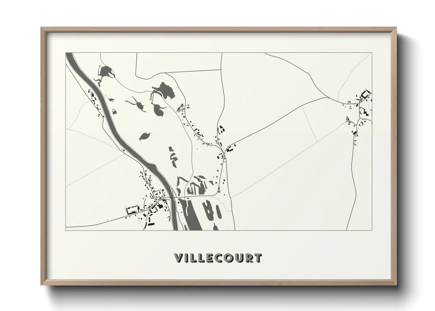 Une affiche de carte sur Villecourt