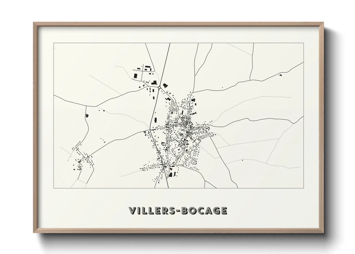 Une affiche de carte sur Villers-Bocage