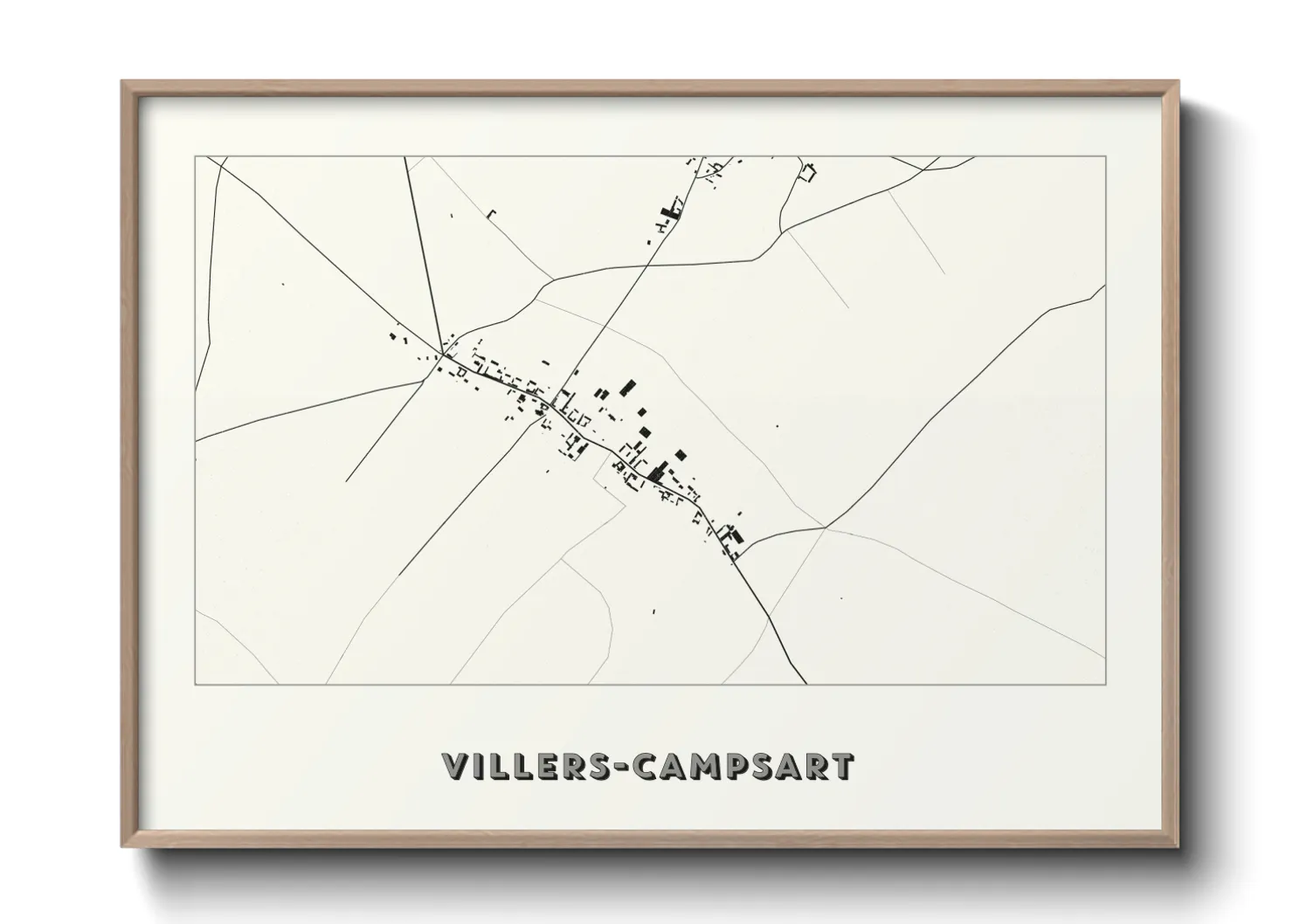 Une affiche de carte sur Villers-Campsart