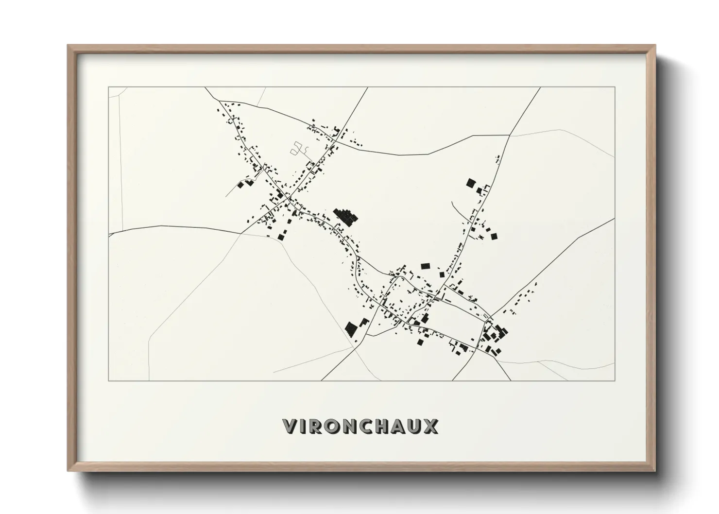 Une affiche de carte sur Vironchaux