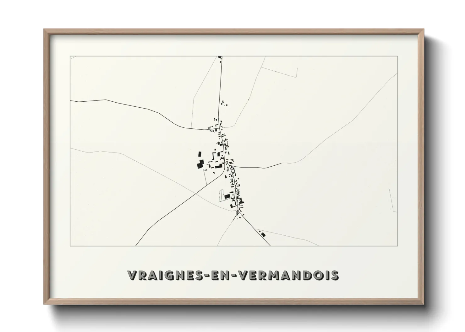 Une affiche de carte sur Vraignes-en-Vermandois