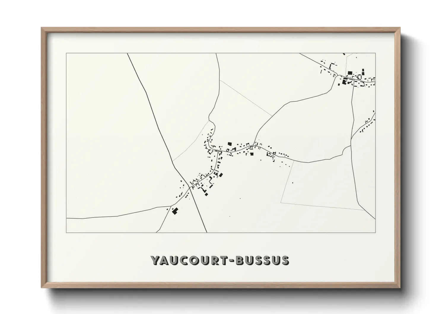 Une affiche de carte sur Yaucourt-Bussus