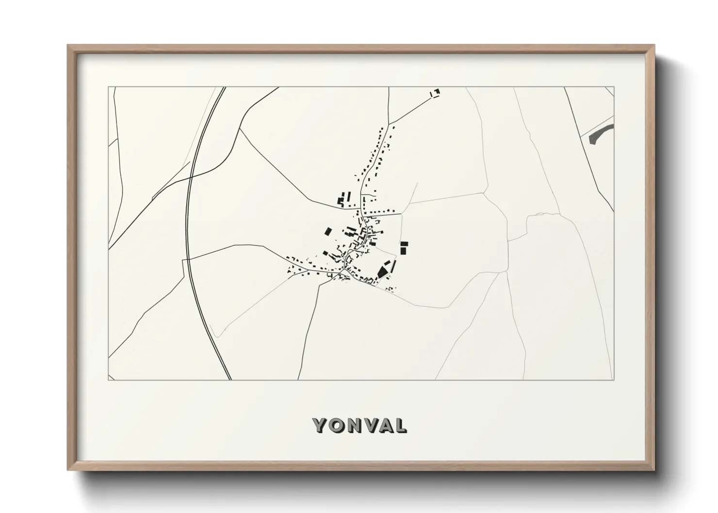 Une affiche de carte sur Yonval