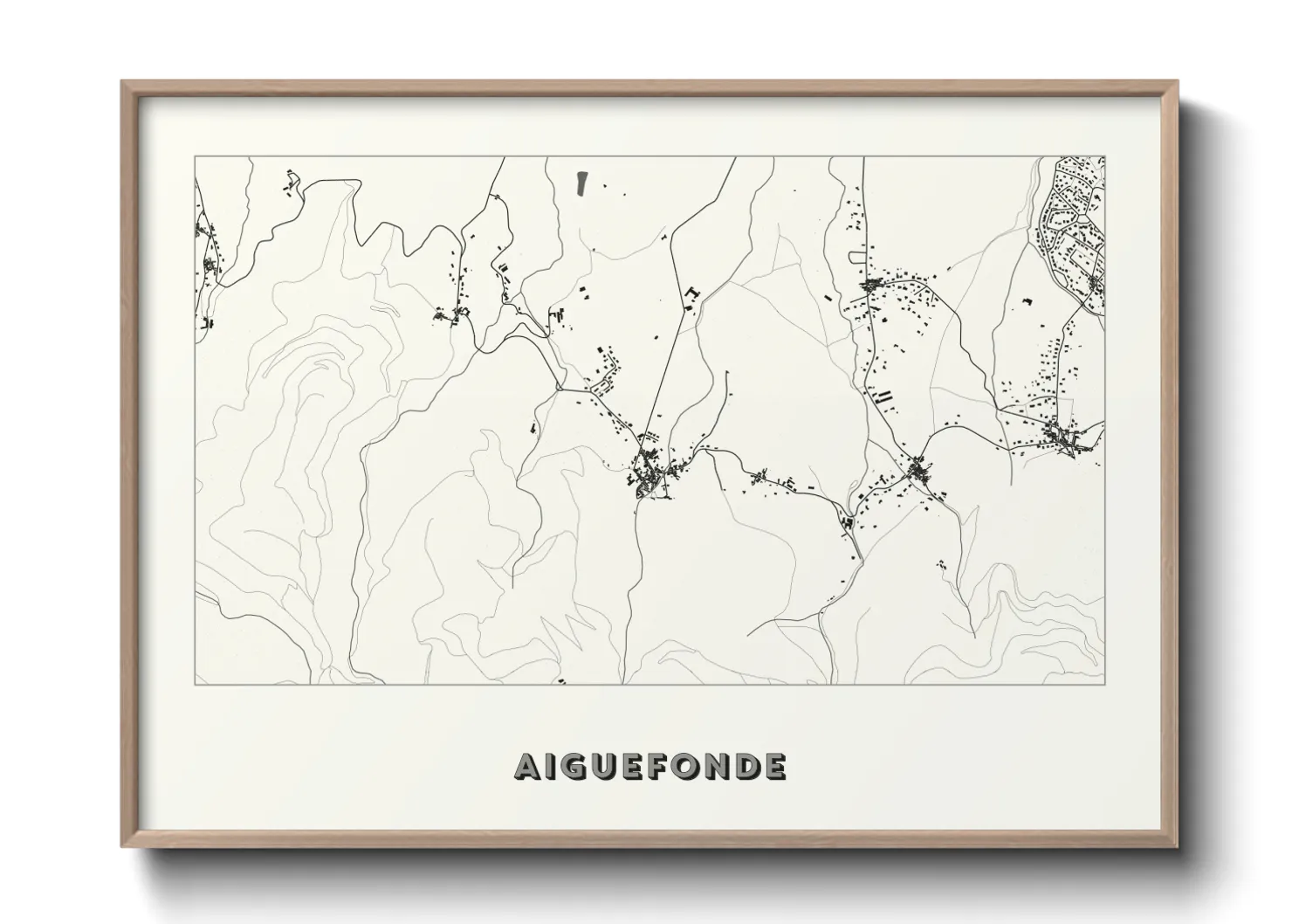 Une affiche de carte sur Aiguefonde