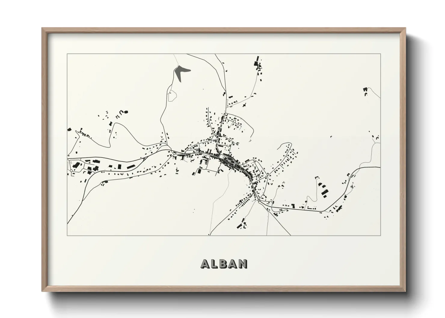 Une affiche de carte sur Alban
