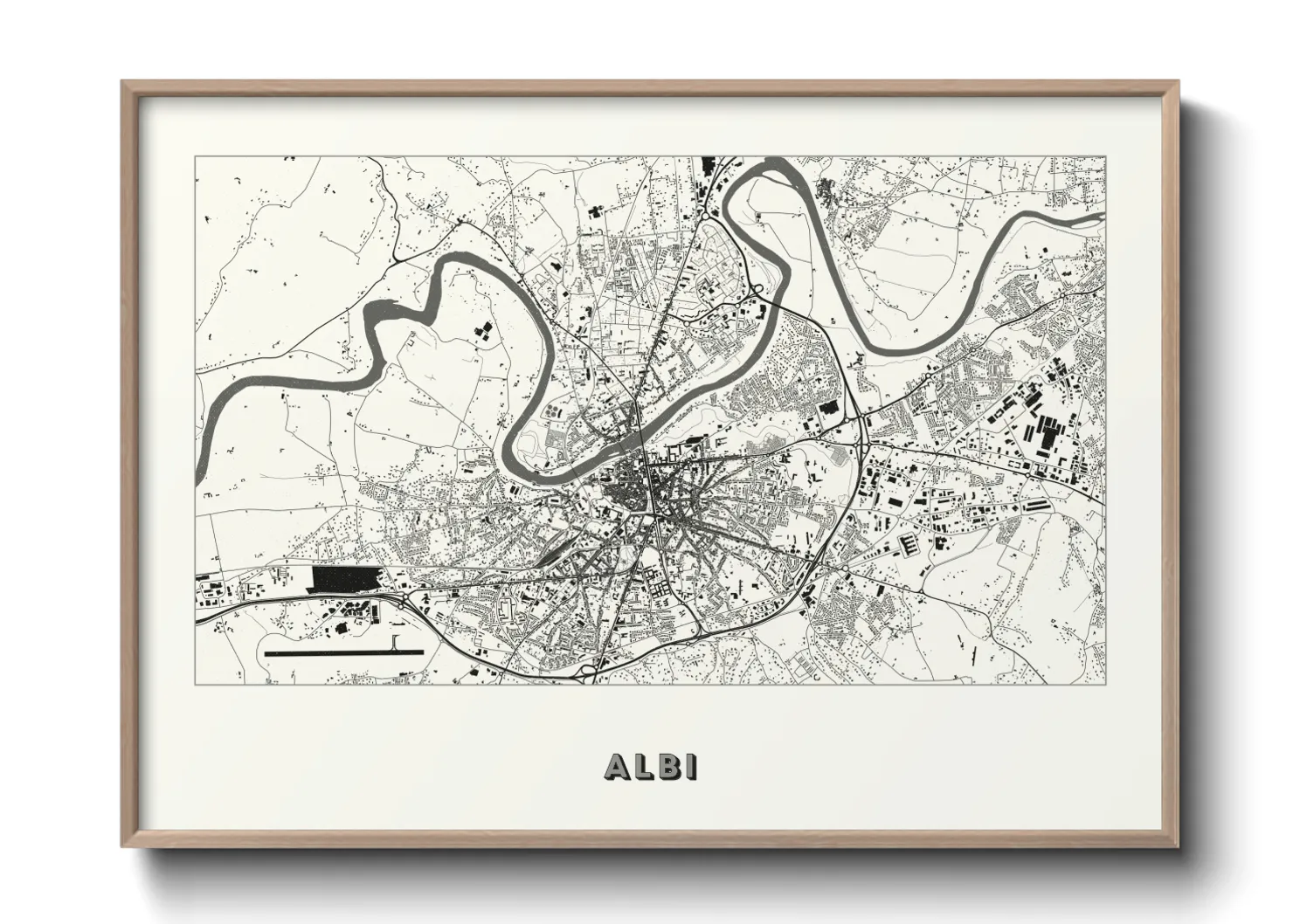 Une affiche de carte sur Albi