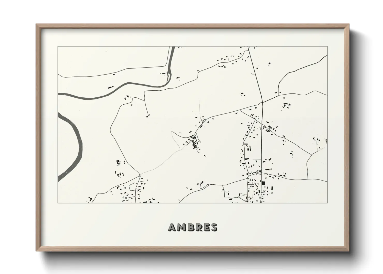 Une affiche de carte sur Ambres