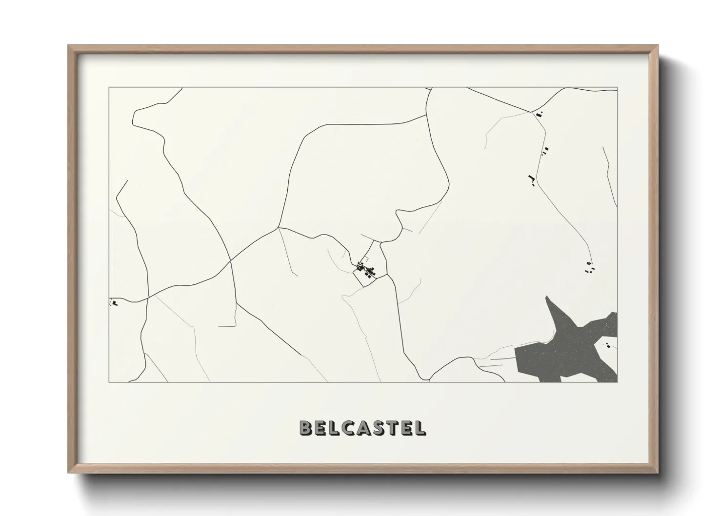 Une affiche de carte sur Belcastel