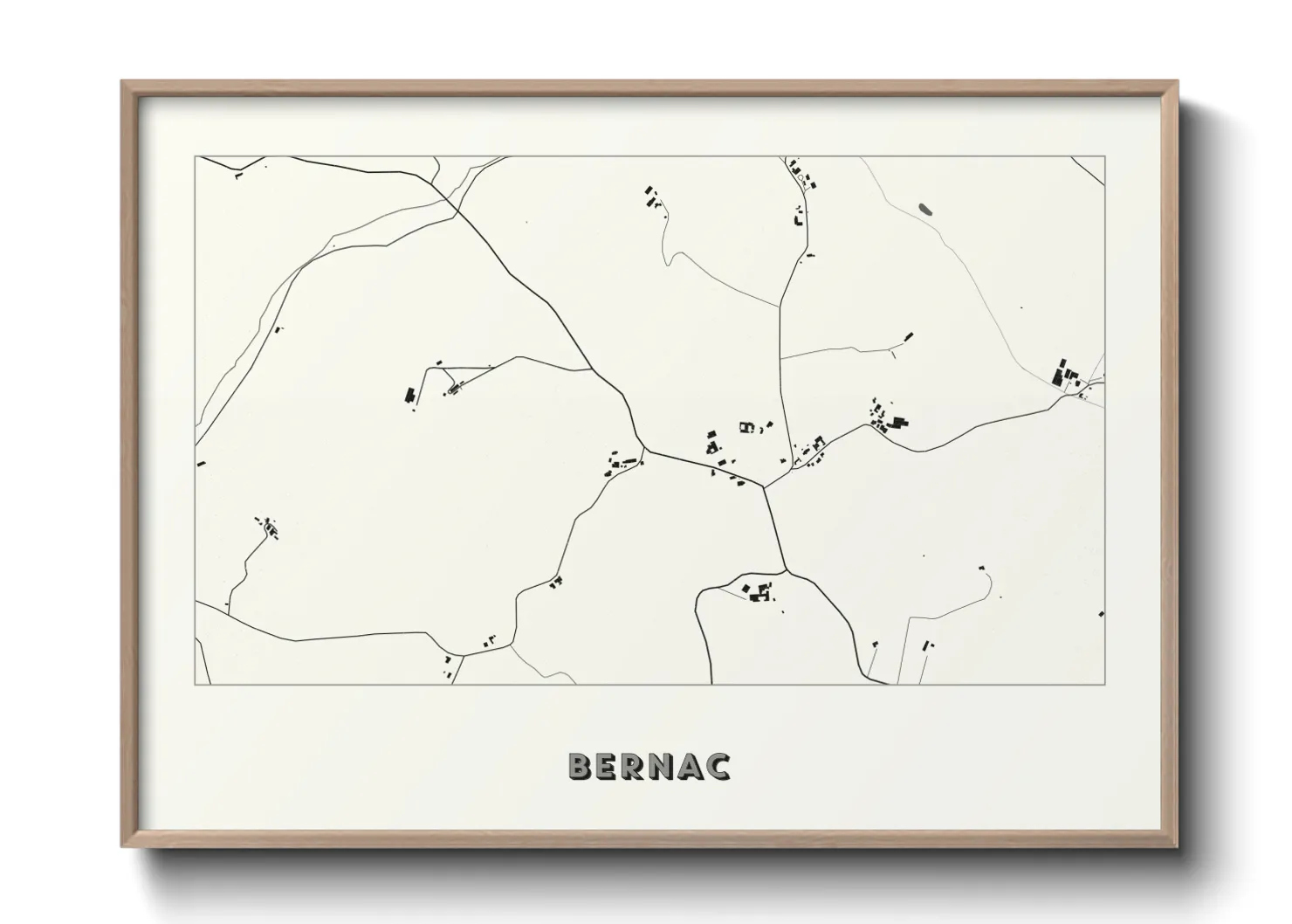 Une affiche de carte sur Bernac