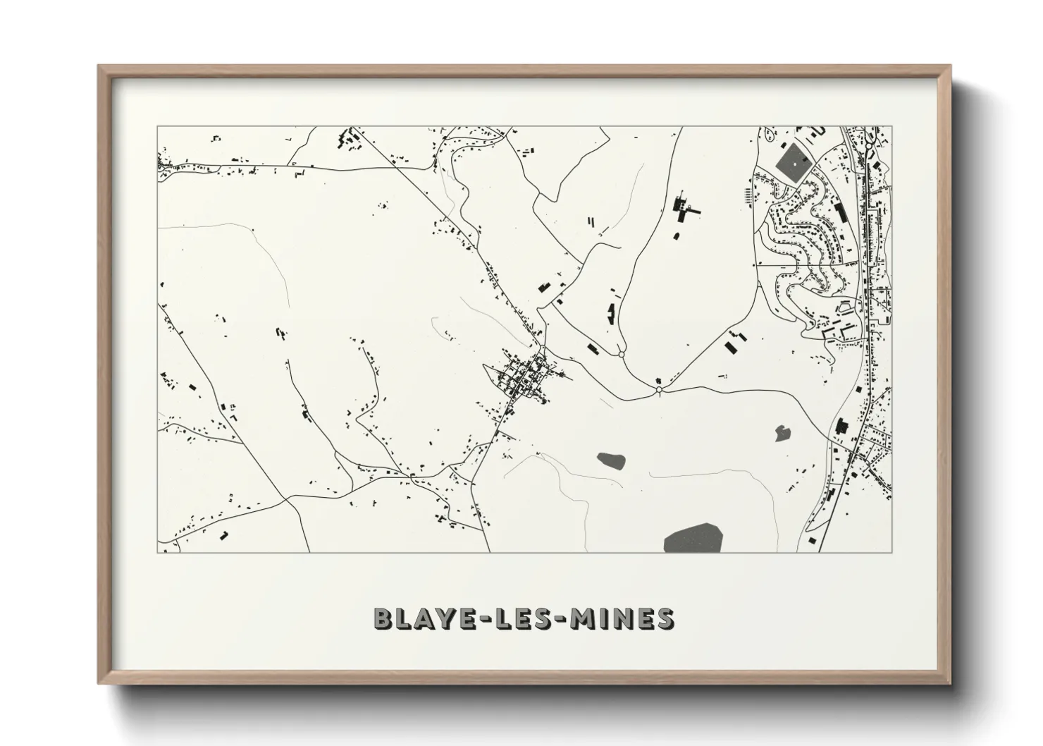 Une affiche de carte sur Blaye-les-Mines