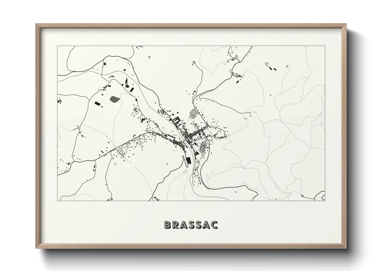 Une affiche de carte sur Brassac