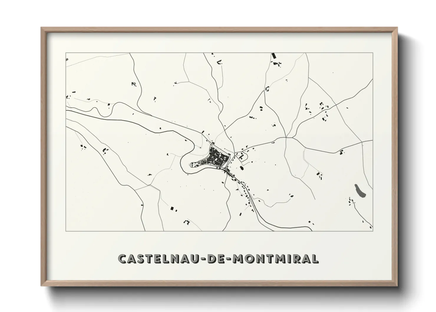 Une affiche de carte sur Castelnau-de-Montmiral