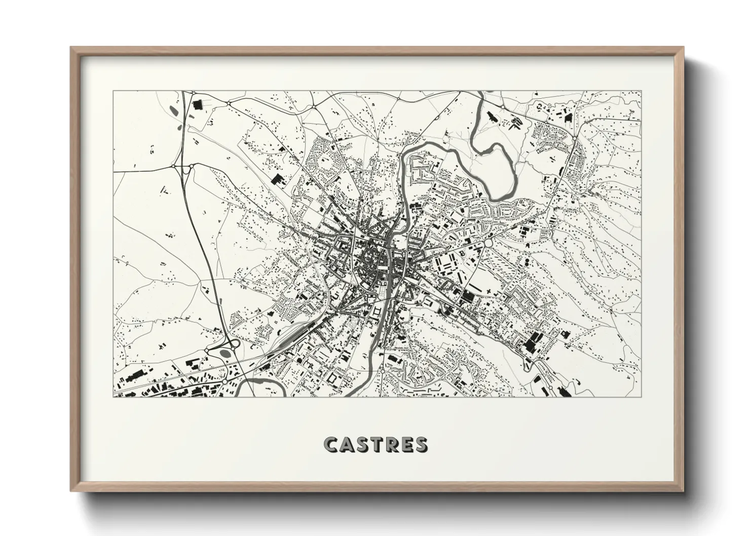 Une affiche de carte sur Castres
