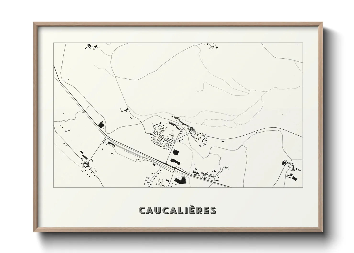 Une affiche de carte sur Caucalières