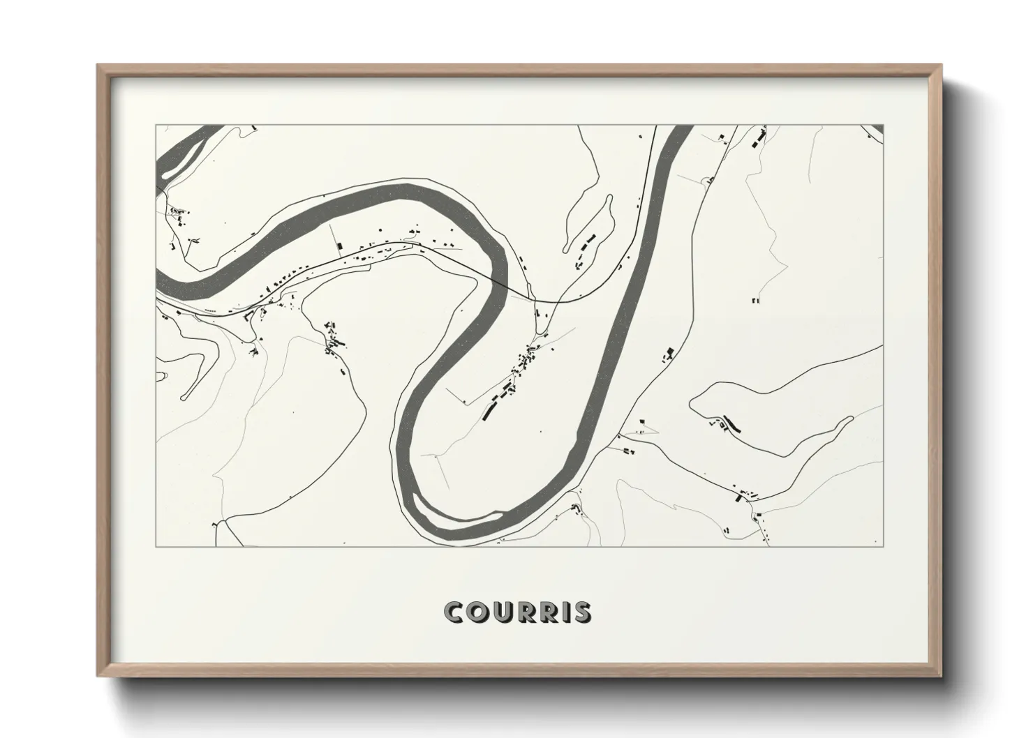 Une affiche de carte sur Courris