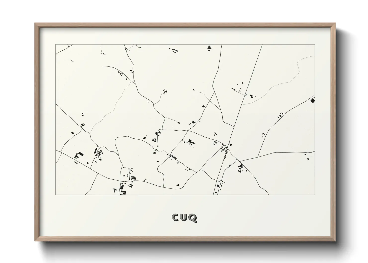 Une affiche de carte sur Cuq