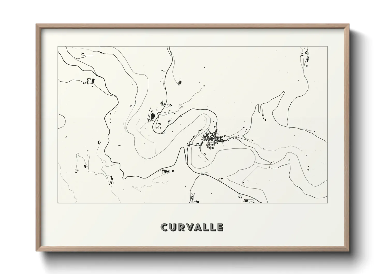 Une affiche de carte sur Curvalle