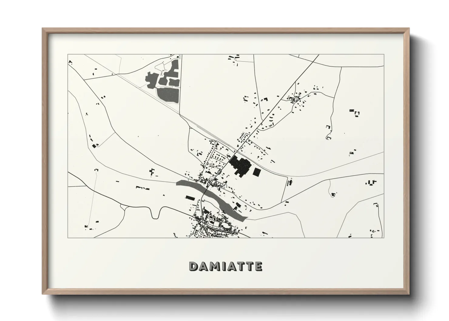 Une affiche de carte sur Damiatte