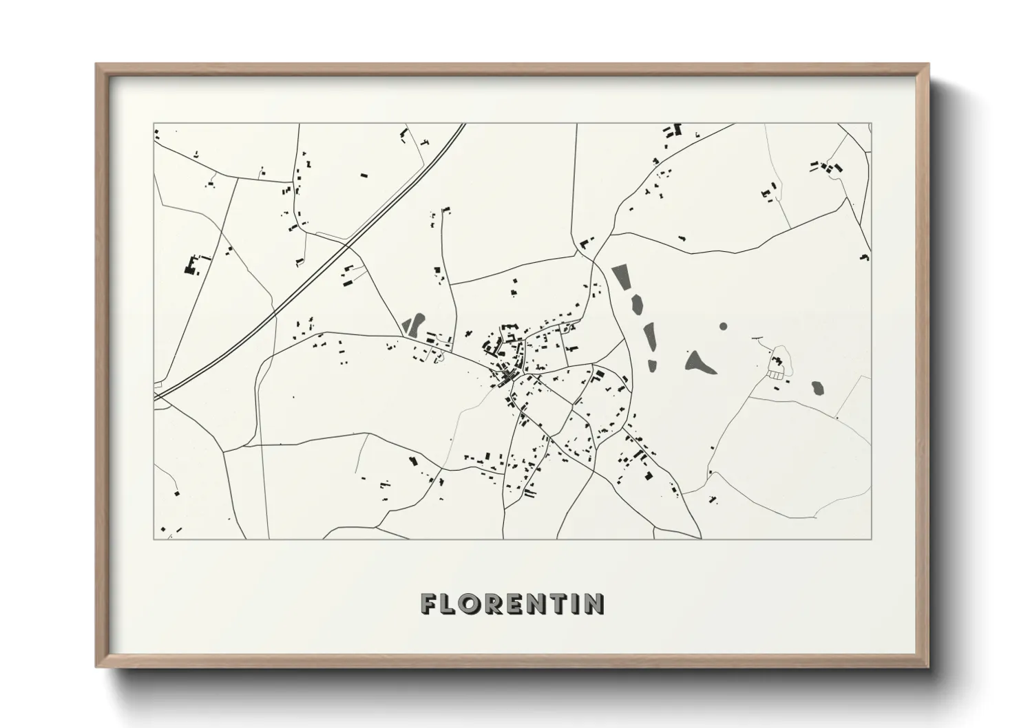 Une affiche de carte sur Florentin