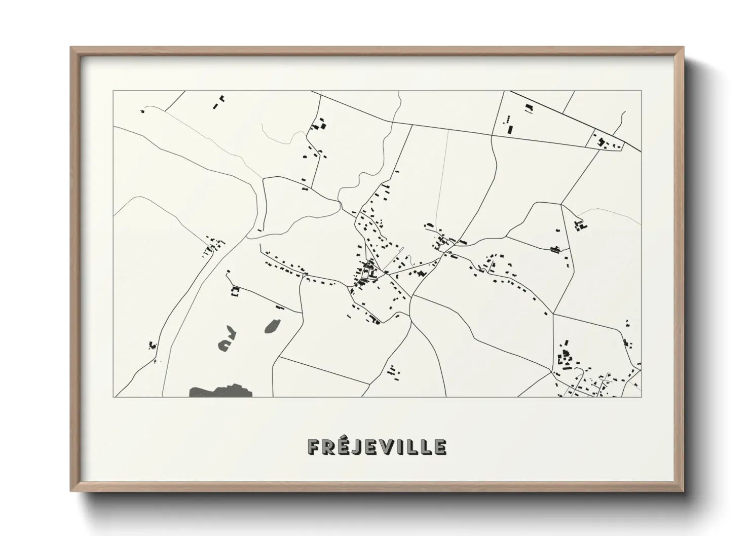 Une affiche de carte sur Fréjeville