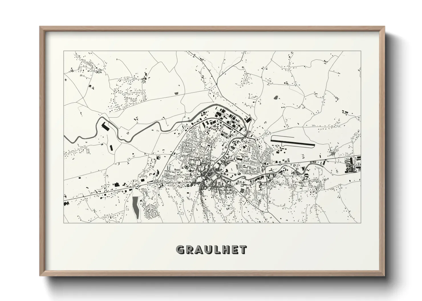Une affiche de carte sur Graulhet