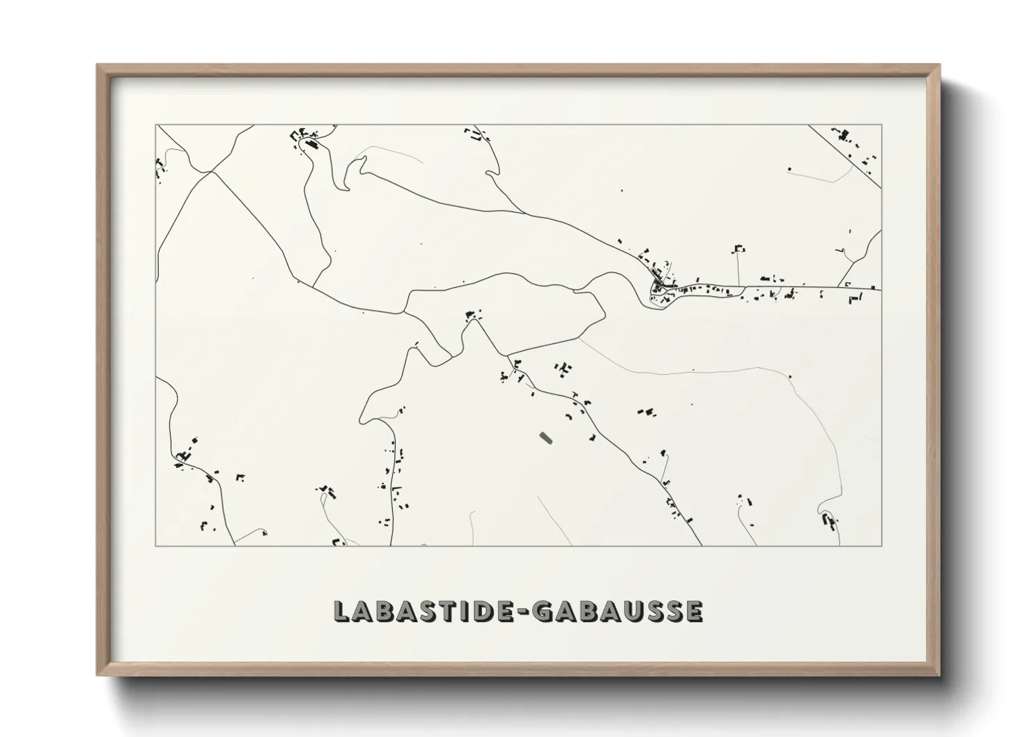 Une affiche de carte sur Labastide-Gabausse