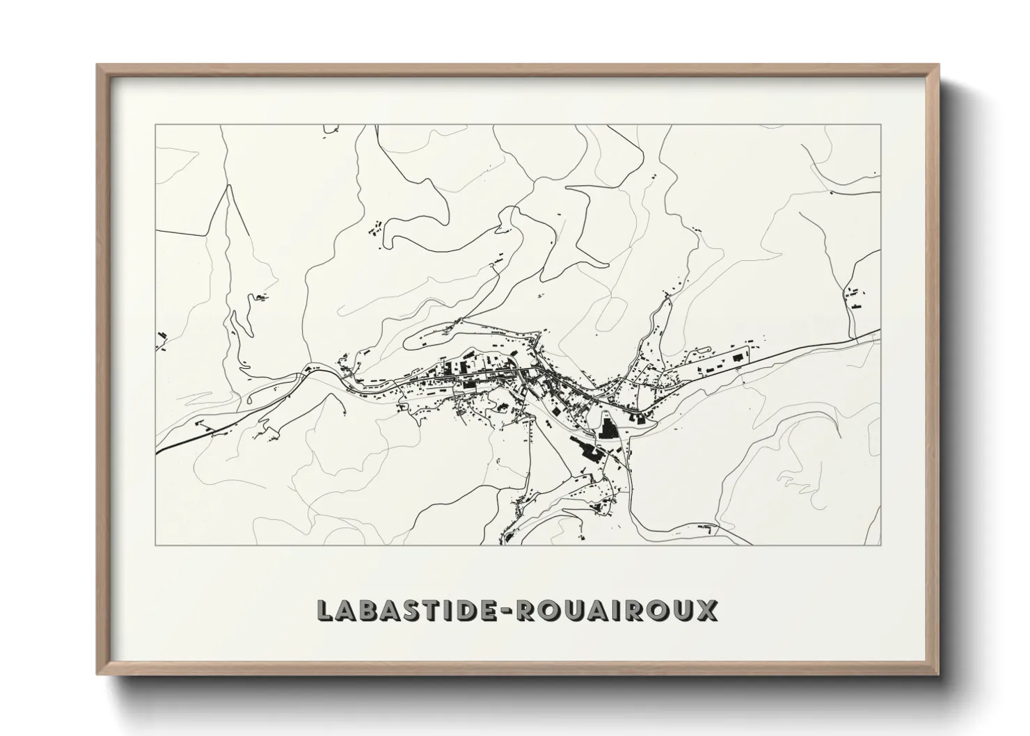 Une affiche de carte sur Labastide-Rouairoux