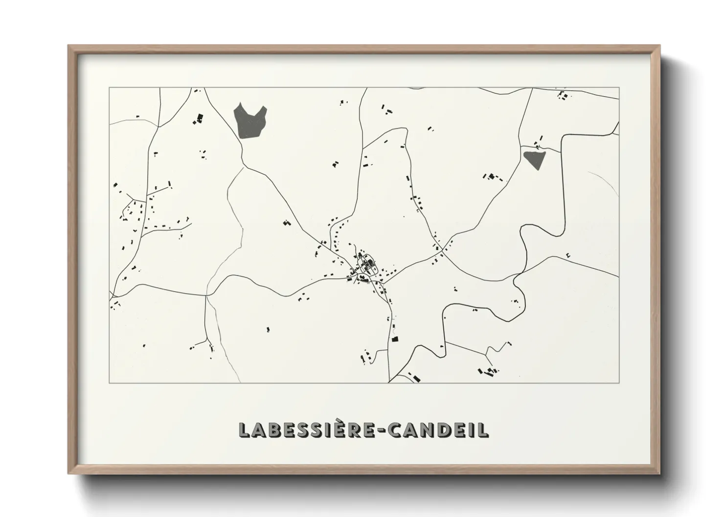 Une affiche de carte sur Labessière-Candeil