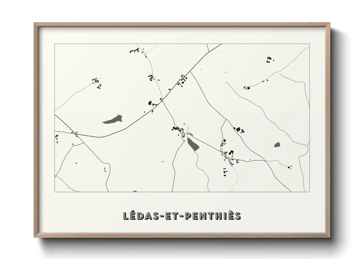 Une affiche de carte sur Lédas-et-Penthiès