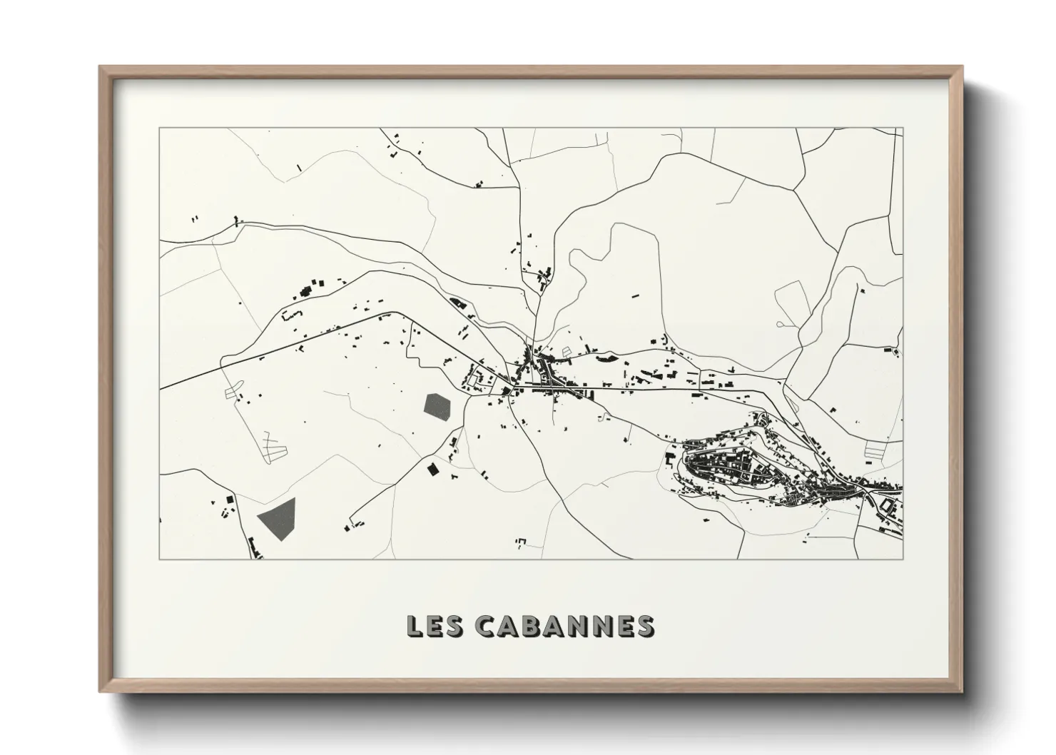 Une affiche de carte sur Les Cabannes