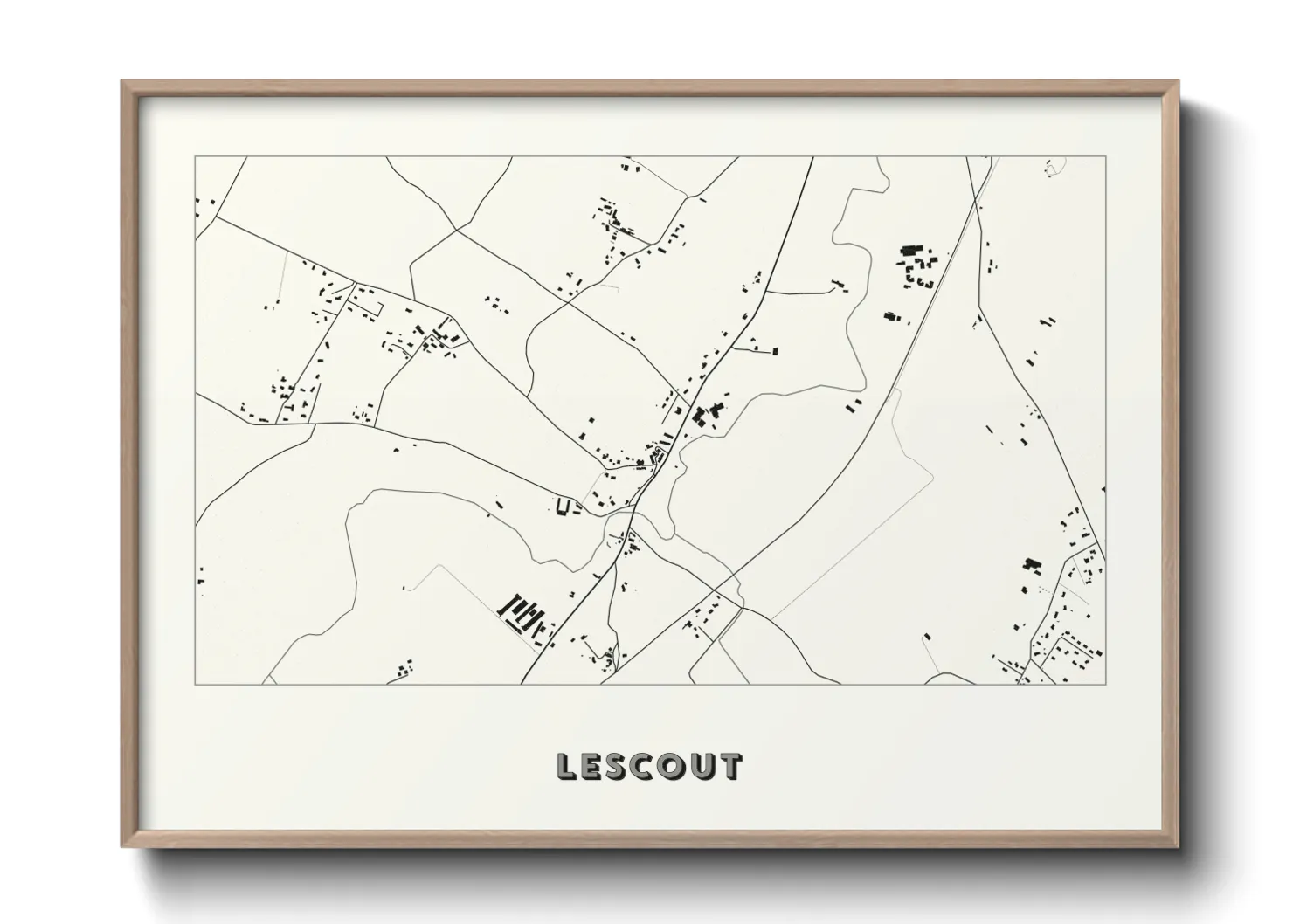 Une affiche de carte sur Lescout
