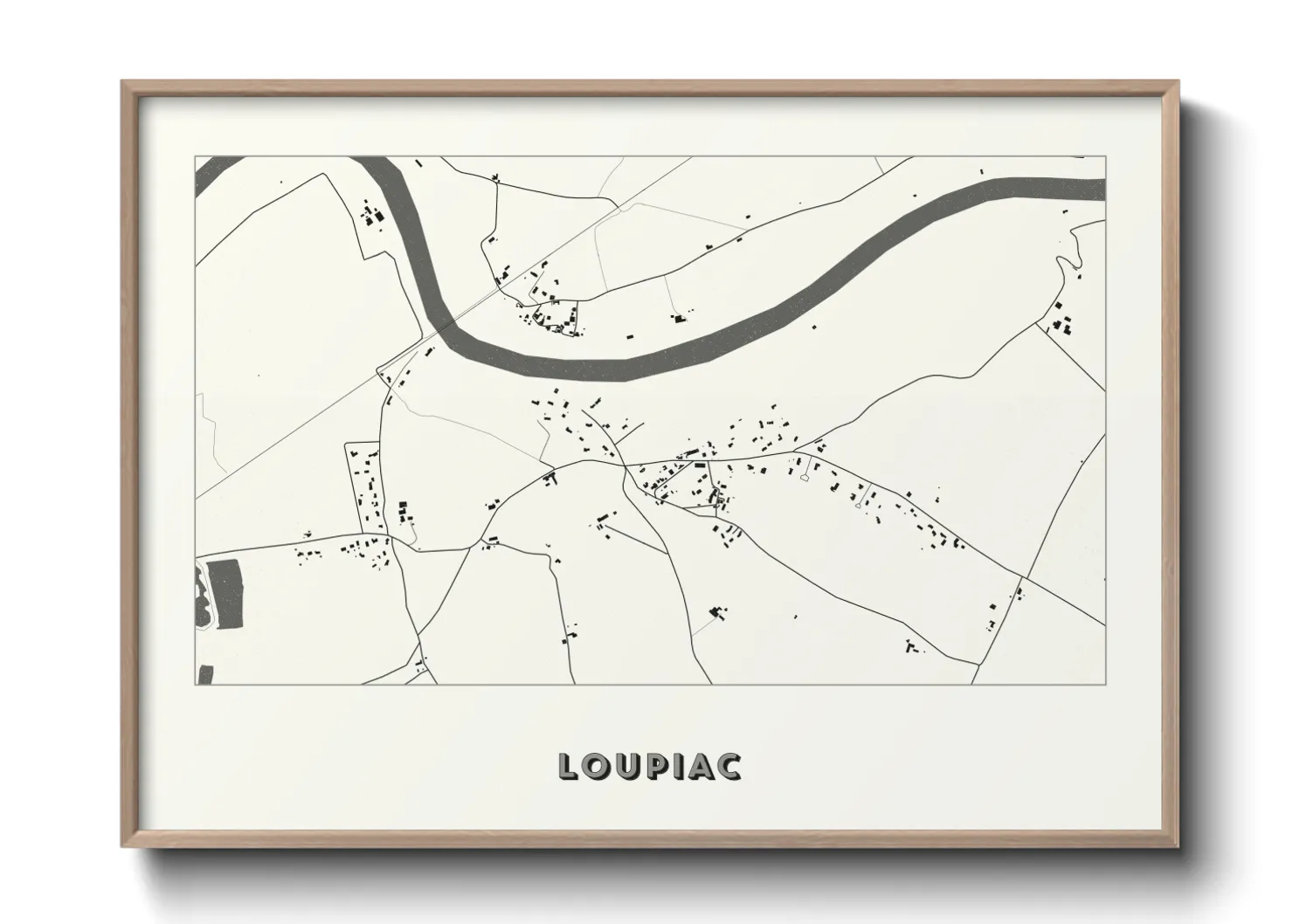 Une affiche de carte sur Loupiac