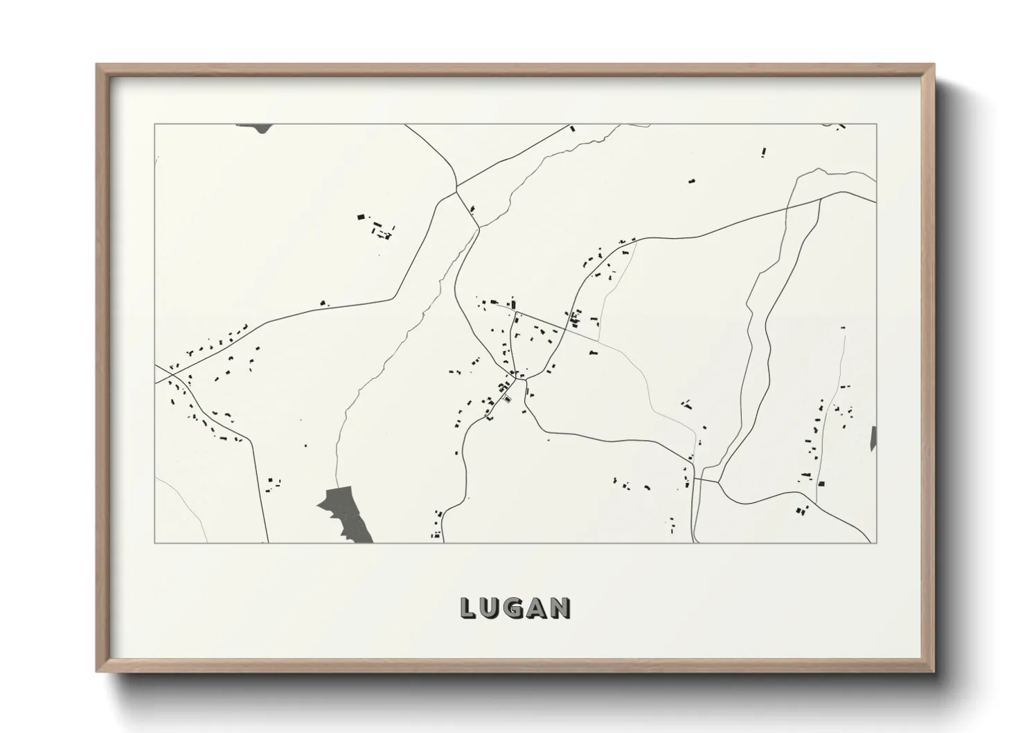 Une affiche de carte sur Lugan
