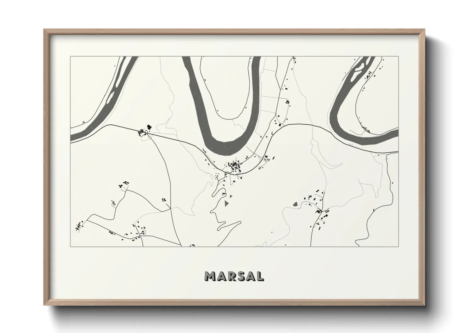 Une affiche de carte sur Marsal