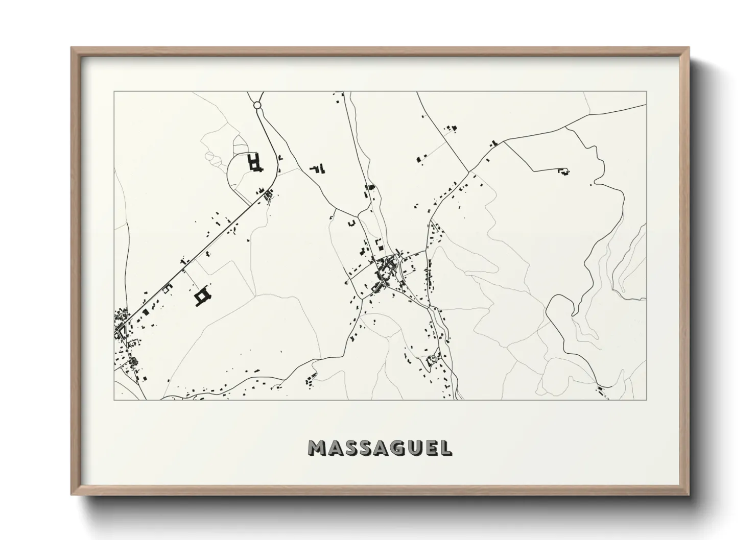 Une affiche de carte sur Massaguel
