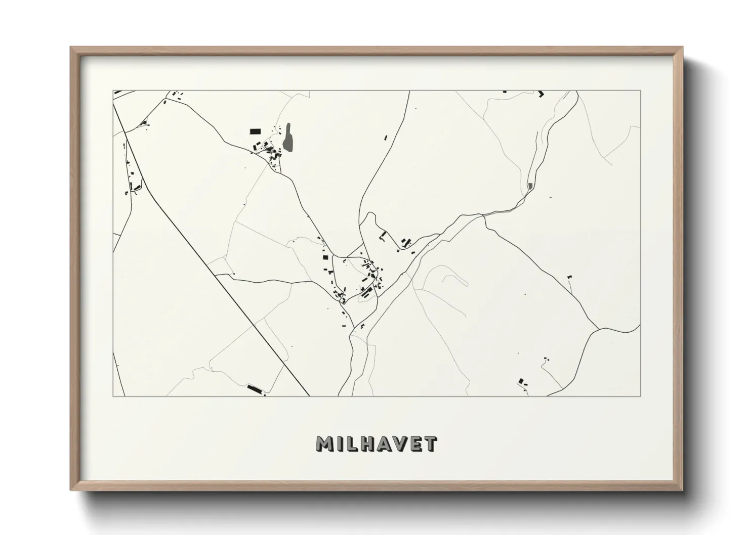 Une affiche de carte sur Milhavet